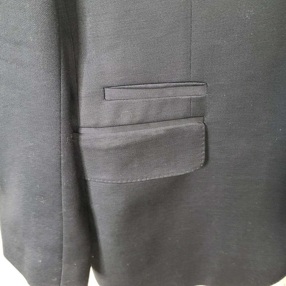 Express Jacket Men 42R Black Fitted Blazer Wool Blend 2 Button Suit Coat Stretch